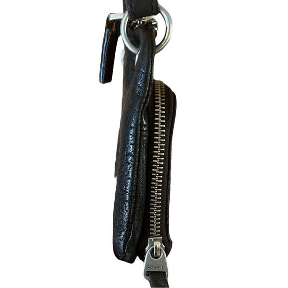 Fossil Black Crossbody Leather Wallet 1954 Long Live Vintage Travel - Picture 5 of 7